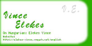 vince elekes business card